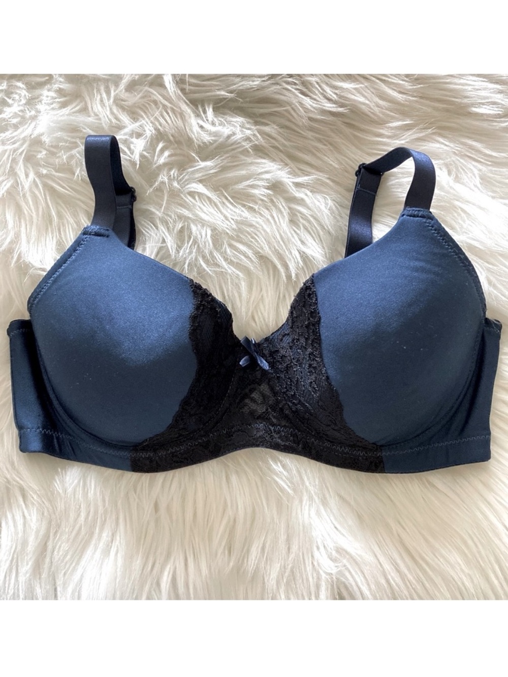 38C Paramour Navy Blue Black Lace Adjustable Bra